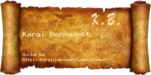 Karai Bernadett névjegykártya