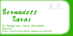 bernadett karai business card